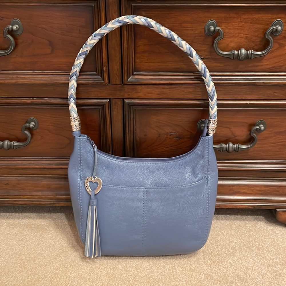 NWOT Brighton Barbados zip top hobo in Canyon Blue (warm cornflower blue)